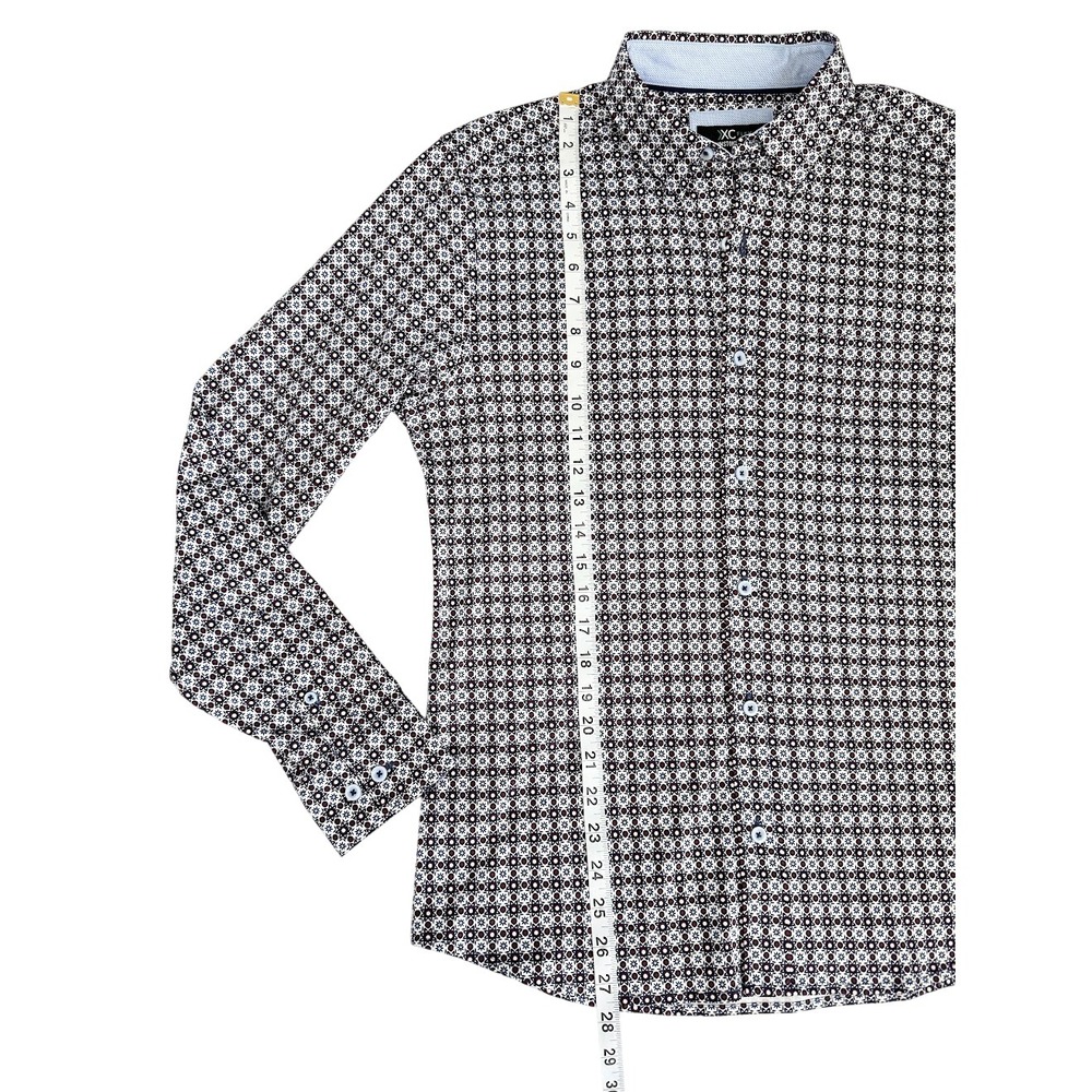 Johnston & Murphy XC Flex Shirt Mens Small Geometric Print Cotton Button Down - Picture 6 of 8